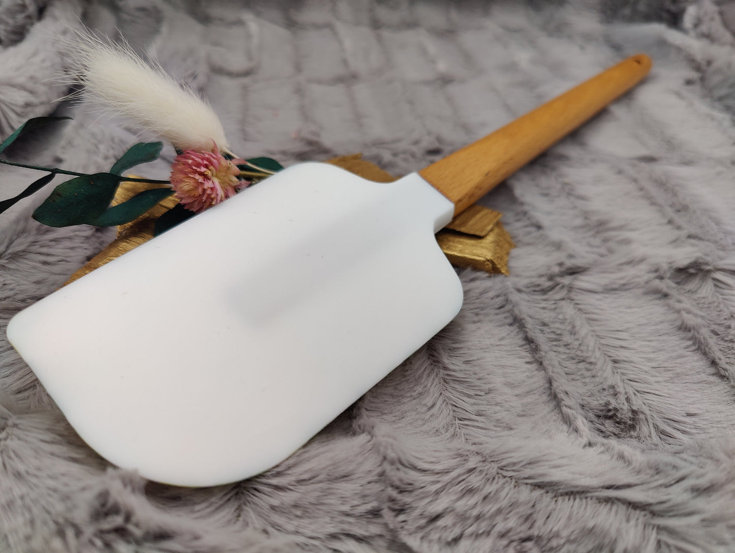 Teigschaber Silikonspatel XXXL personalisiert Klee Glück  backen kochen ca. 32 cm lang mit Wunschgravur Geschenk Küchenhelfer