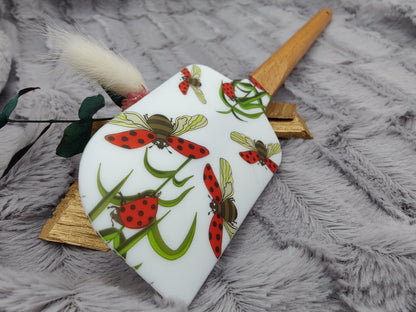 Teigschaber Silikonspatel XXXL personalisiert Marienkäfer backen kochen ca. 31 cm lang mit Wunschgravur Geschenk Küchenhelfer