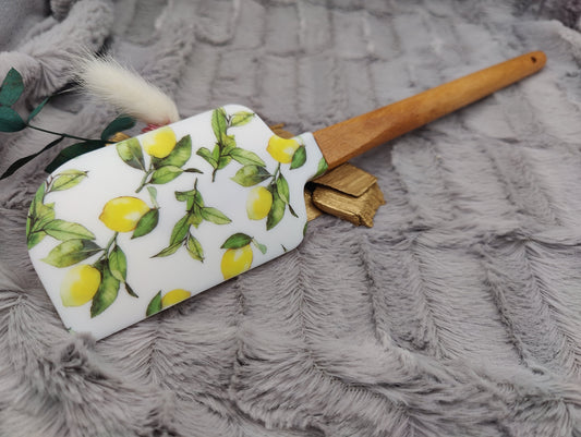 Teigschaber Silikonspatel XXXL personalisiert Zitrone  backen kochen ca. 31 cm lang mit Wunschgravur Geschenk Küchenhelfer