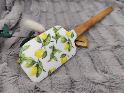 Teigschaber Silikonspatel XXXL personalisiert Zitrone  backen kochen ca. 31 cm lang mit Wunschgravur Geschenk Küchenhelfer
