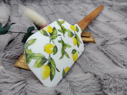 Teigschaber Silikonspatel XXXL personalisiert Zitrone  backen kochen ca. 31 cm lang mit Wunschgravur Geschenk Küchenhelfer
