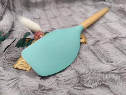 Teigschaber Silikonspatel XXXL personalisiert mint  backen kochen ca. 32 cm lang mit Wunschgravur Geschenk Küchenhelfer