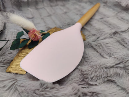 Teigschaber Silikonspatel XXXL personalisiert rosa  backen kochen ca. 32 cm lang mit Wunschgravur Geschenk Küchenhelfer