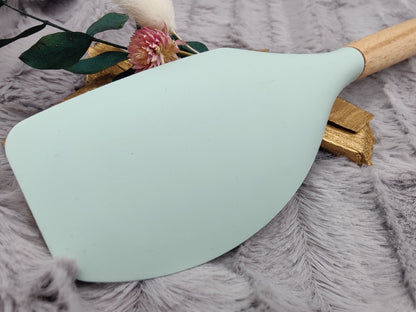 Teigschaber Silikonspatel XXXL personalisiert lichtgrün  backen kochen ca. 32 cm lang mit Wunschgravur Geschenk Küchenhelfer