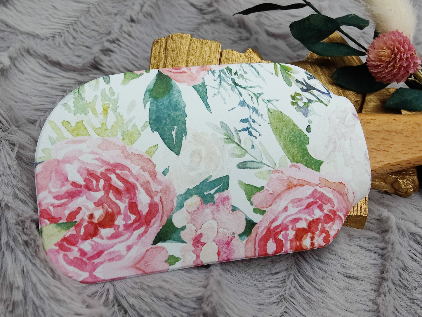 Teigschaber Silikonspatel personalisiert XXXL Blumen floral  backen kochen ca. 31 cm lang mit Wunschgravur Geschenk Küchenhelfer