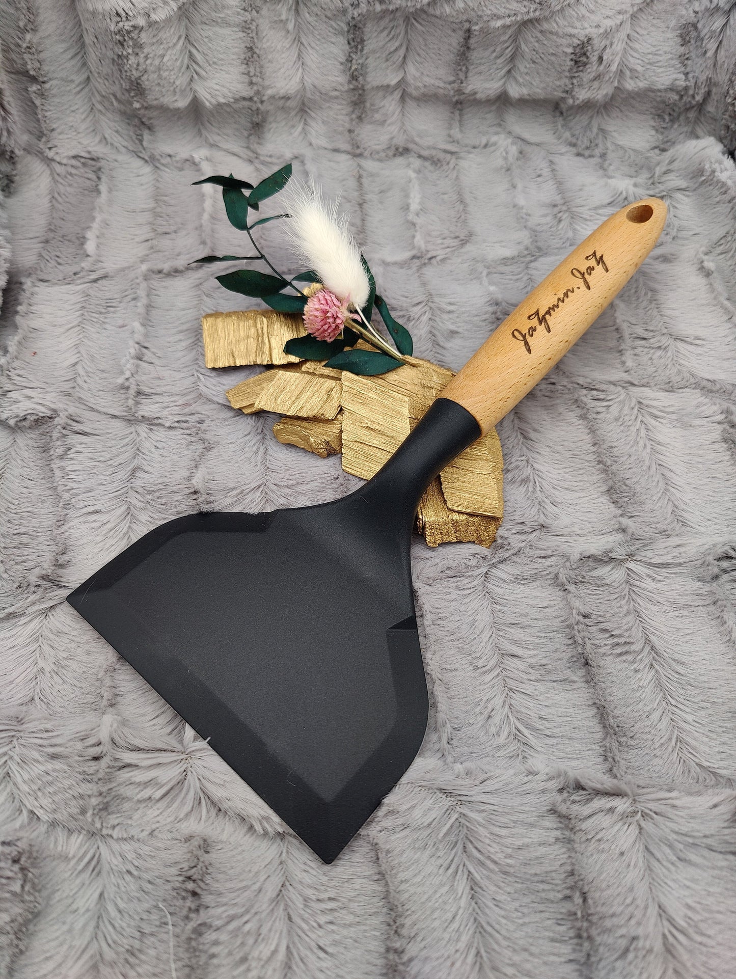 Pfannenwender personalisiert Silikon backen kochen ca. 26 cm lang mit Wunschgravur Geschenk Küchenhelfer