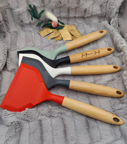 Pfannenwender personalisiert Silikon backen kochen ca. 26 cm lang mit Wunschgravur Geschenk Küchenhelfer