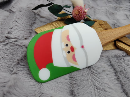 Silikonspatel personalisiert grün Nikolaus Weihnachten Teigschaber backen, kochen ca. 25 cm lang mit Wunschgravur Geschenk