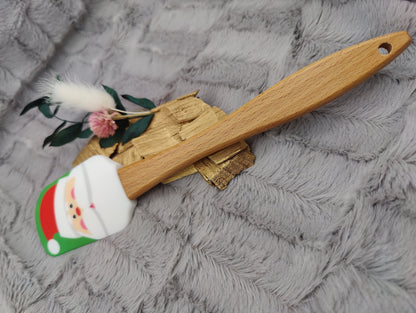 Silikonspatel personalisiert grün Nikolaus Weihnachten Teigschaber backen, kochen ca. 25 cm lang mit Wunschgravur Geschenk
