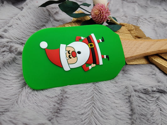 Silikonspatel personalisiert grün 3D Nikolaus Weihnachten Teigschaber backen, kochen ca. 25 cm lang mit Wunschgravur Geschenk