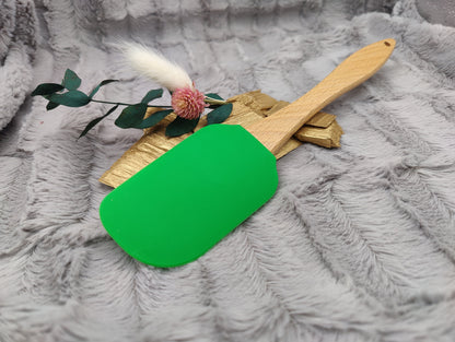 Silikonspatel personalisiert grün 3D Nikolaus Weihnachten Teigschaber backen, kochen ca. 25 cm lang mit Wunschgravur Geschenk