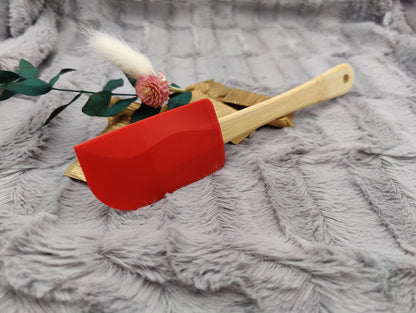 Teigschaber Silikonspatel personalisiert 2er Set lila und rot backen, kochen ca. 25 cm lang mit Wunschgravur Geschenk
