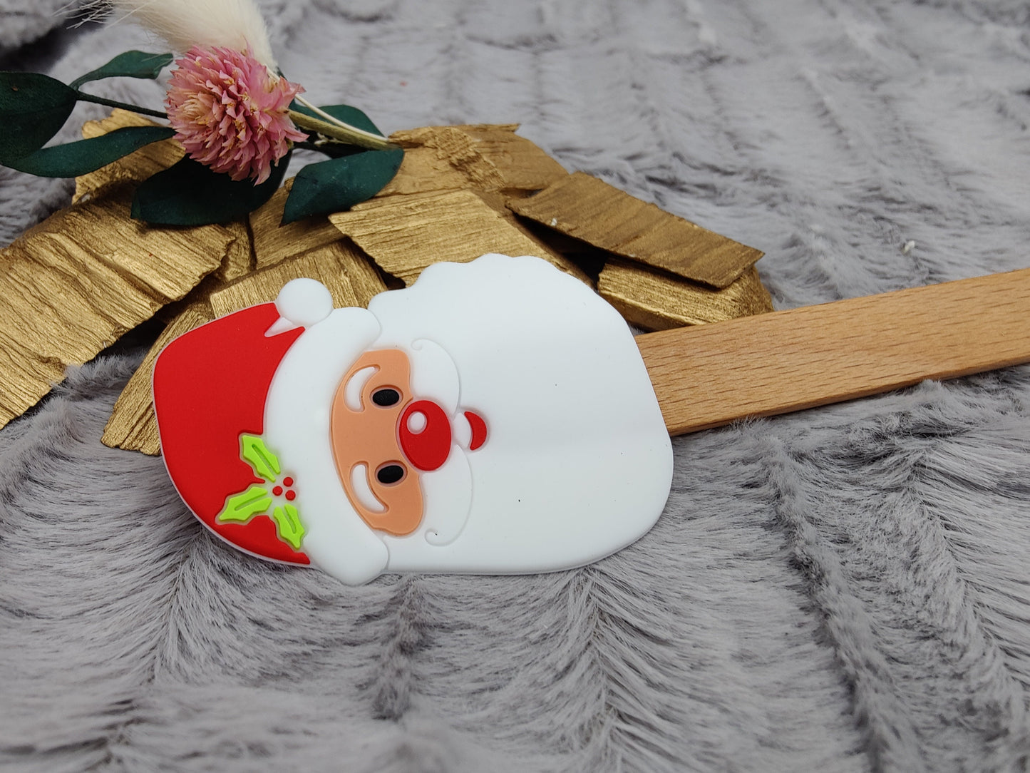 Silikonspatel personalisiert Nikolaus Teigschaber backen, kochen ca. 22,5 cm lang mit Wunschgravur personalisiert Geschenk