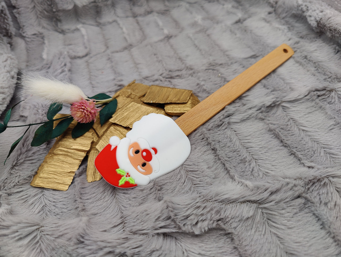 Silikonspatel personalisiert Nikolaus Teigschaber backen, kochen ca. 22,5 cm lang mit Wunschgravur personalisiert Geschenk