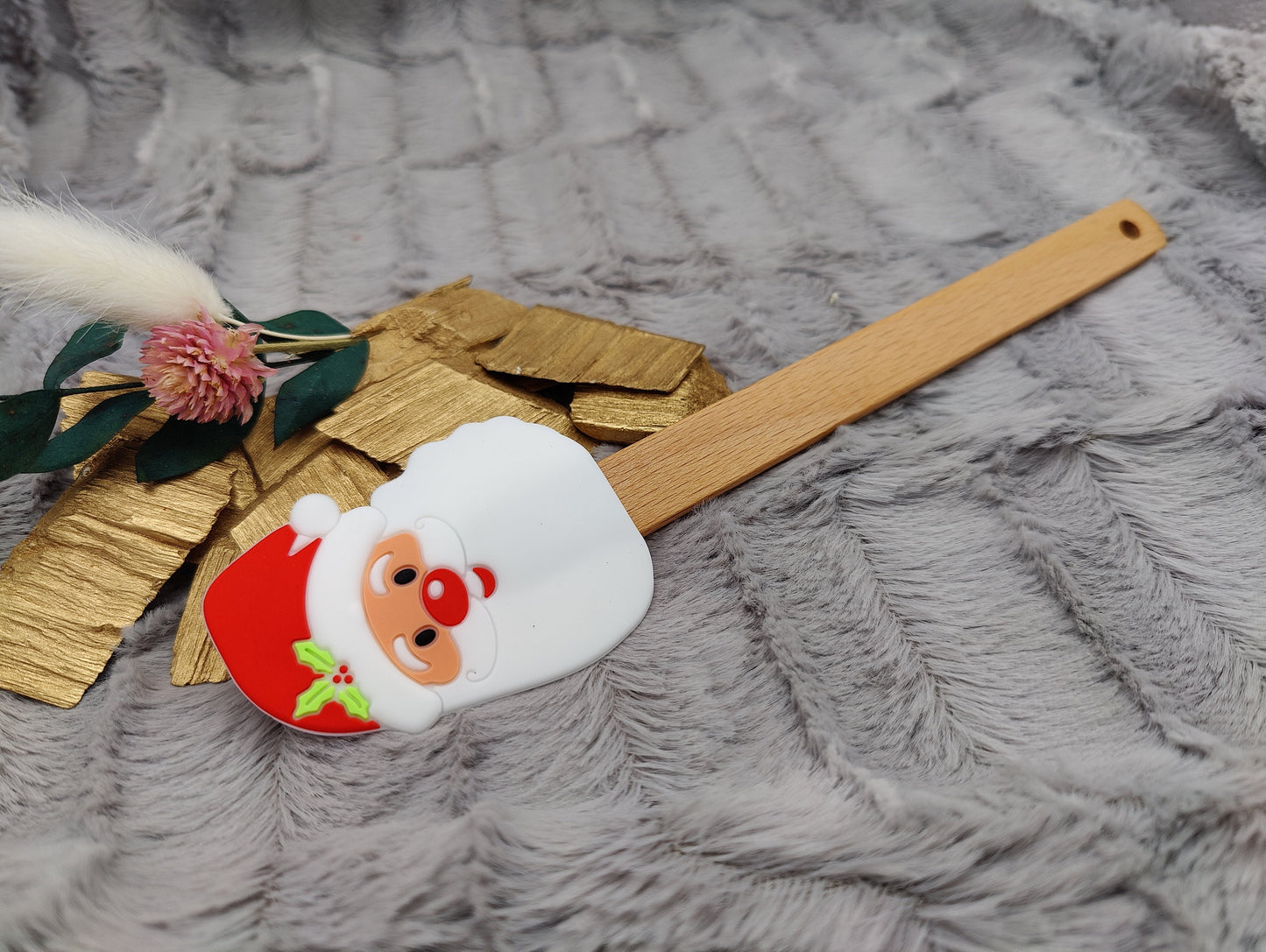 Silikonspatel personalisiert Nikolaus Teigschaber backen, kochen ca. 22,5 cm lang mit Wunschgravur personalisiert Geschenk