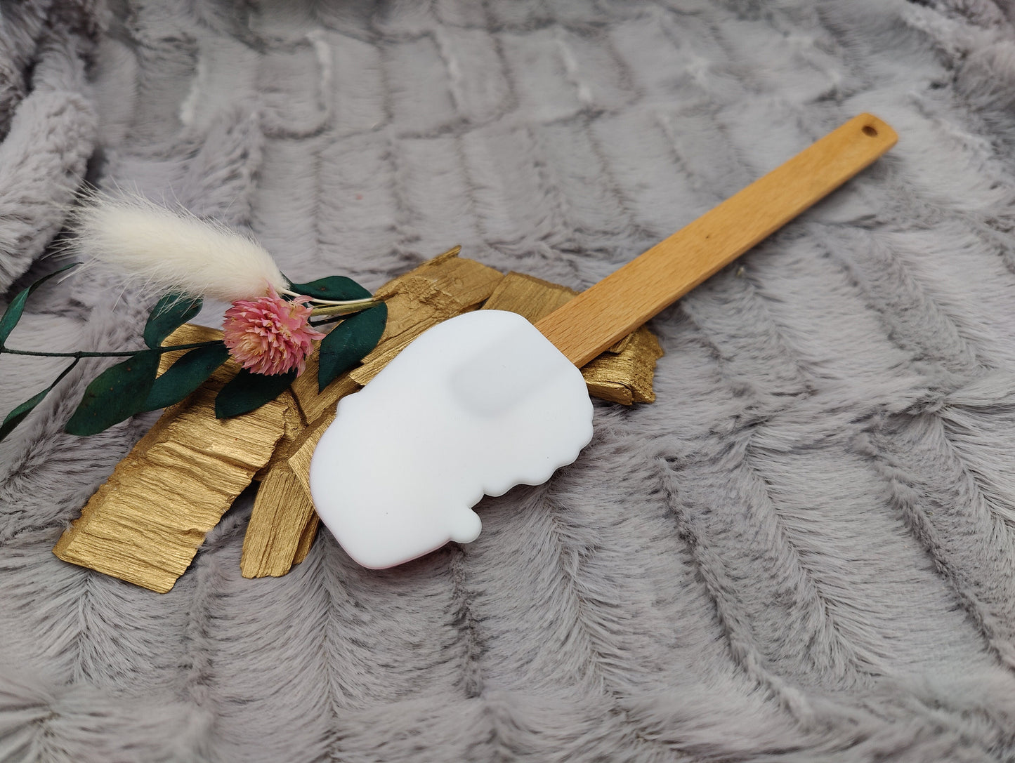 Silikonspatel personalisiert Nikolaus Teigschaber backen, kochen ca. 22,5 cm lang mit Wunschgravur personalisiert Geschenk