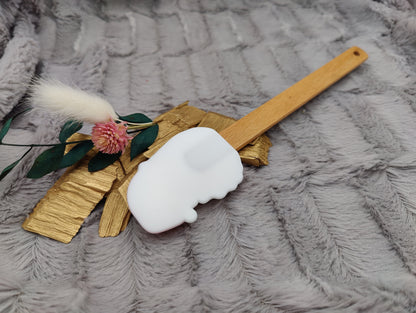 Silikonspatel personalisiert Nikolaus Teigschaber backen, kochen ca. 22,5 cm lang mit Wunschgravur personalisiert Geschenk
