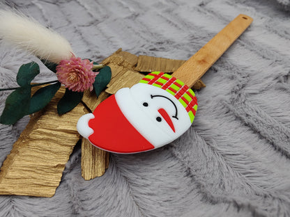 Silikonspatel personalisiert Schneemann Teigschaber backen, kochen ca. 22,5 cm lang mit Wunschgravur personalisiert Geschenk