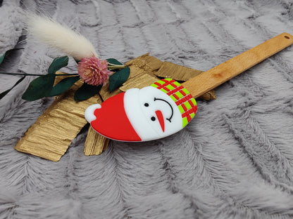 Silikonspatel personalisiert Schneemann Teigschaber backen, kochen ca. 22,5 cm lang mit Wunschgravur personalisiert Geschenk