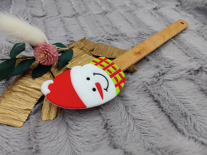 Silikonspatel personalisiert Schneemann Teigschaber backen, kochen ca. 22,5 cm lang mit Wunschgravur personalisiert Geschenk