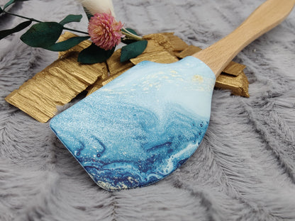 Teigschaber Silikonspatel personalisiert abstrakt Ocean  backen, kochen ca. 25 cm lang mit Wunschgravur personalisiert Geschenk