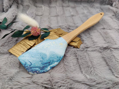 Teigschaber Silikonspatel personalisiert abstrakt Ocean  backen, kochen ca. 25 cm lang mit Wunschgravur personalisiert Geschenk