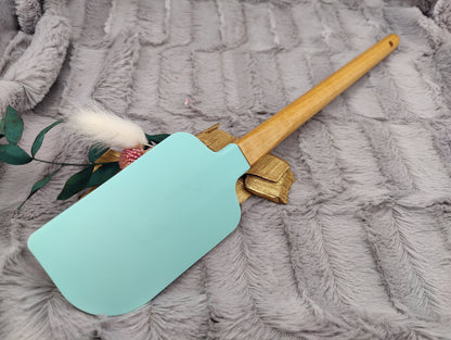 Teigschaber Silikonspatel XXXL personalisiert mint Pinguin  backen kochen ca. 32 cm lang mit Wunschgravur Geschenk Küchenhelfer