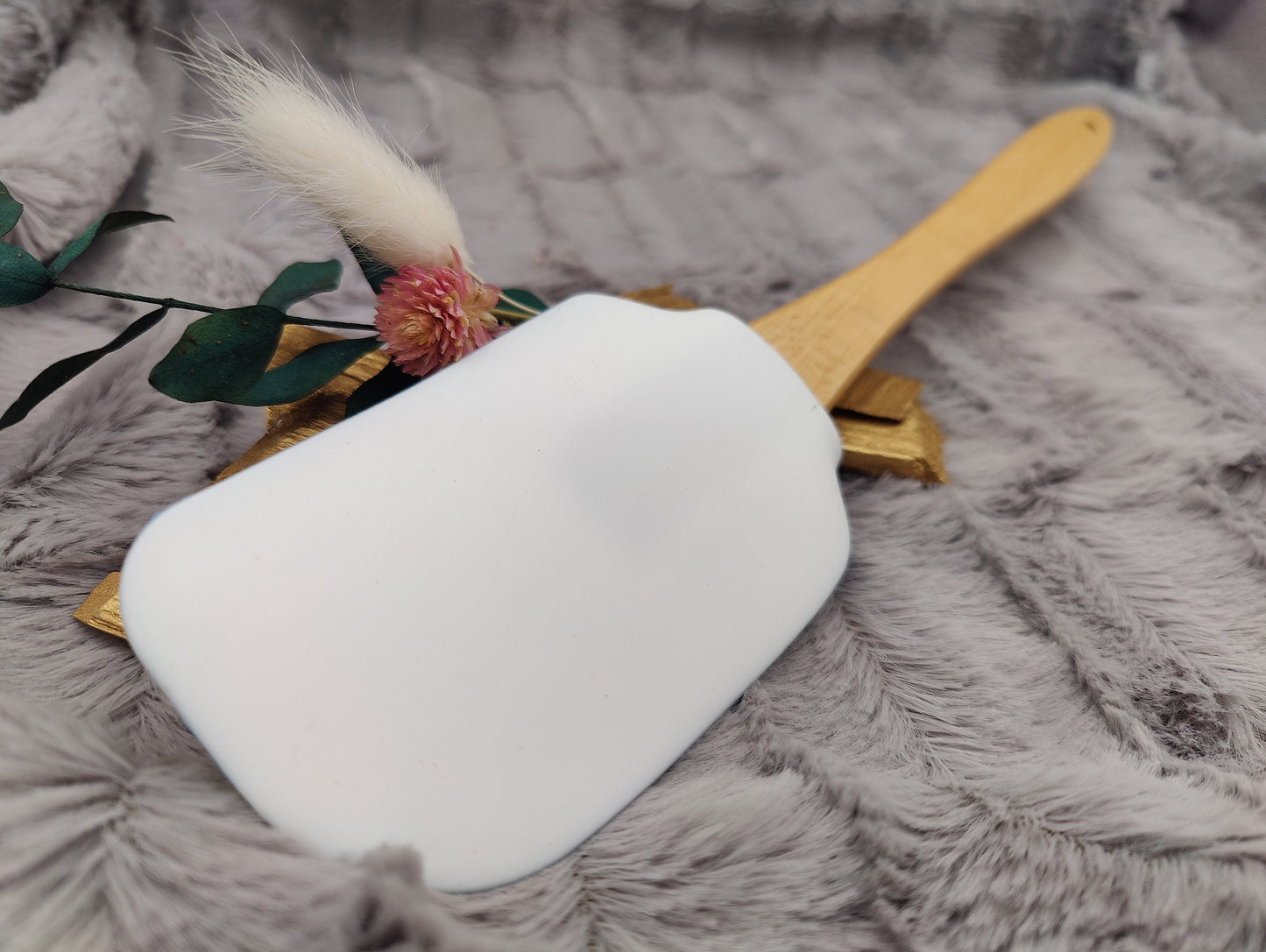 Silikonspatel XXXL personalisiert Keks blau Weihnachten Teigschaber backen kochen ca. 31 cm lang mit Wunschgravur Geschenk Küchenhelfer