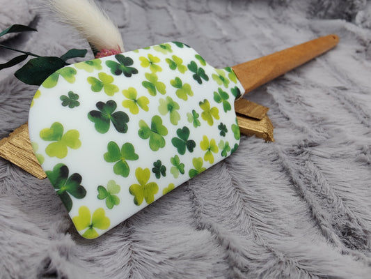 Teigschaber Silikonspatel XXXL personalisiert Klee Glück  backen kochen ca. 32 cm lang mit Wunschgravur Geschenk Küchenhelfer