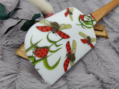 Teigschaber Silikonspatel XXXL personalisiert Marienkäfer backen kochen ca. 31 cm lang mit Wunschgravur Geschenk Küchenhelfer