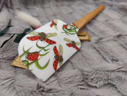 Teigschaber Silikonspatel XXXL personalisiert Marienkäfer backen kochen ca. 31 cm lang mit Wunschgravur Geschenk Küchenhelfer