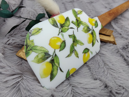 Teigschaber Silikonspatel XXXL personalisiert Zitrone  backen kochen ca. 31 cm lang mit Wunschgravur Geschenk Küchenhelfer