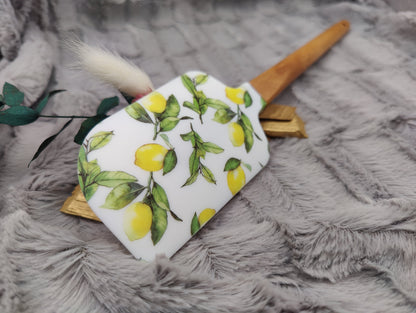 Teigschaber Silikonspatel XXXL personalisiert Zitrone  backen kochen ca. 31 cm lang mit Wunschgravur Geschenk Küchenhelfer