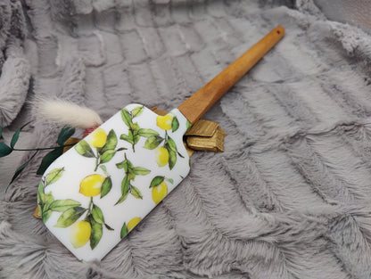 Teigschaber Silikonspatel XXXL personalisiert Zitrone  backen kochen ca. 31 cm lang mit Wunschgravur Geschenk Küchenhelfer