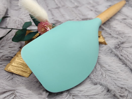 Teigschaber Silikonspatel XXXL personalisiert mint  backen kochen ca. 32 cm lang mit Wunschgravur Geschenk Küchenhelfer
