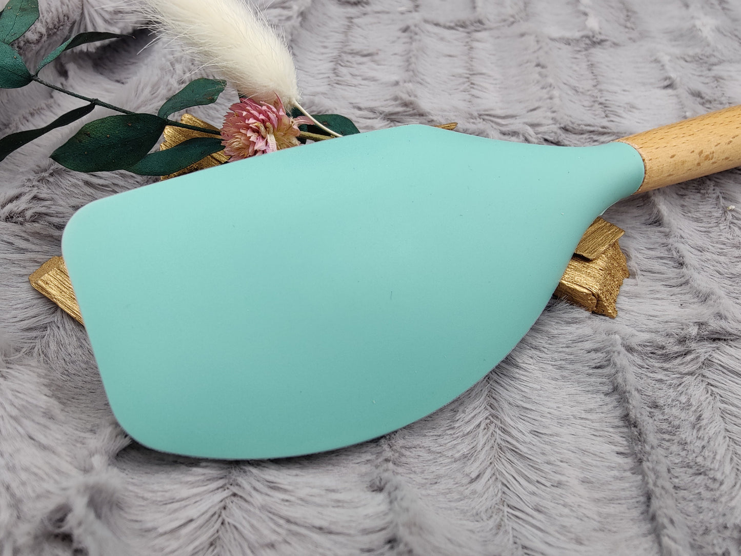 Teigschaber Silikonspatel XXXL personalisiert mint  backen kochen ca. 32 cm lang mit Wunschgravur Geschenk Küchenhelfer