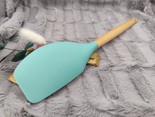 Teigschaber Silikonspatel XXXL personalisiert mint  backen kochen ca. 32 cm lang mit Wunschgravur Geschenk Küchenhelfer