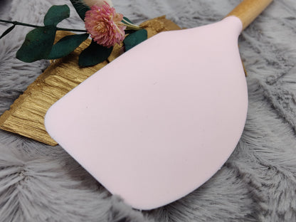 Teigschaber Silikonspatel XXXL personalisiert rosa  backen kochen ca. 32 cm lang mit Wunschgravur Geschenk Küchenhelfer