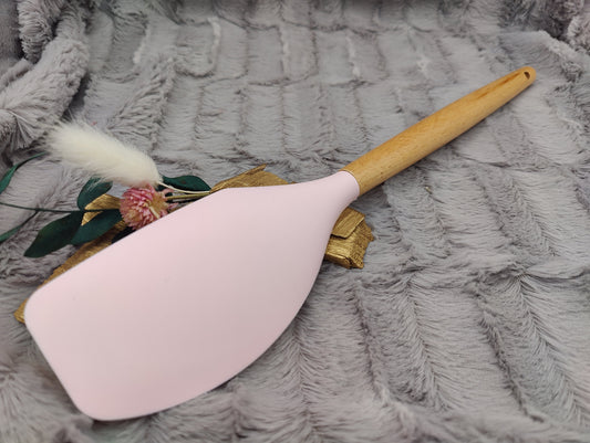 Teigschaber Silikonspatel XXXL personalisiert rosa  backen kochen ca. 32 cm lang mit Wunschgravur Geschenk Küchenhelfer
