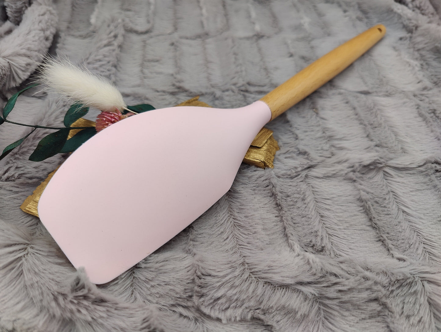 Teigschaber Silikonspatel XXXL personalisiert rosa  backen kochen ca. 32 cm lang mit Wunschgravur Geschenk Küchenhelfer