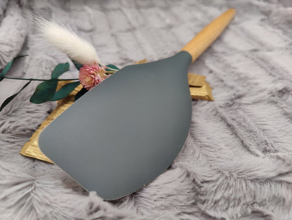 Teigschaber Silikonspatel XXXL personalisiert schwarz  backen kochen ca. 32 cm lang mit Wunschgravur Geschenk Küchenhelfer