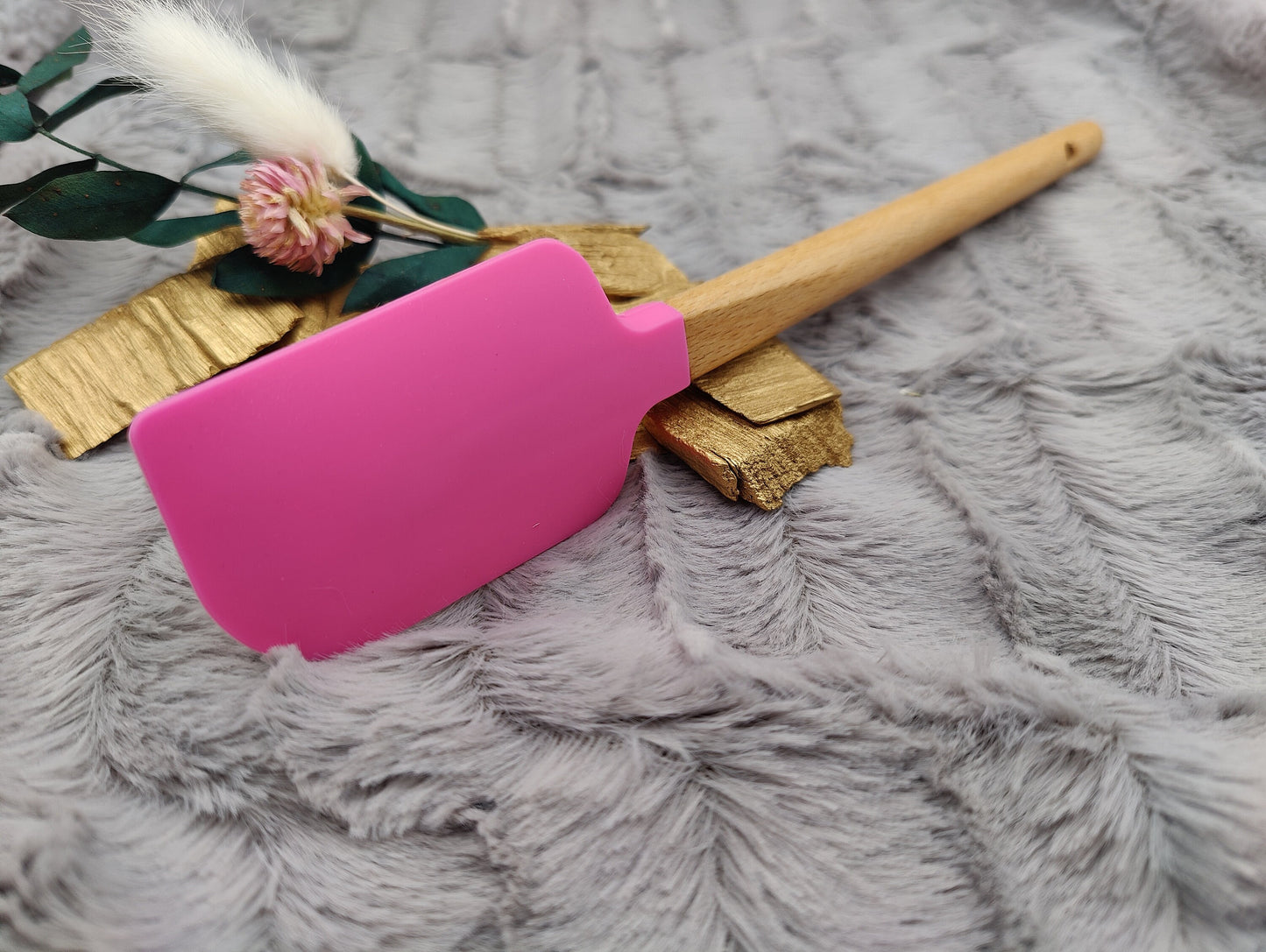 Teigschaber Silikonspatel pink Herz Herzen  backen, kochen ca. 23 cm lang mit Wunschgravur personalisiert Geschenk