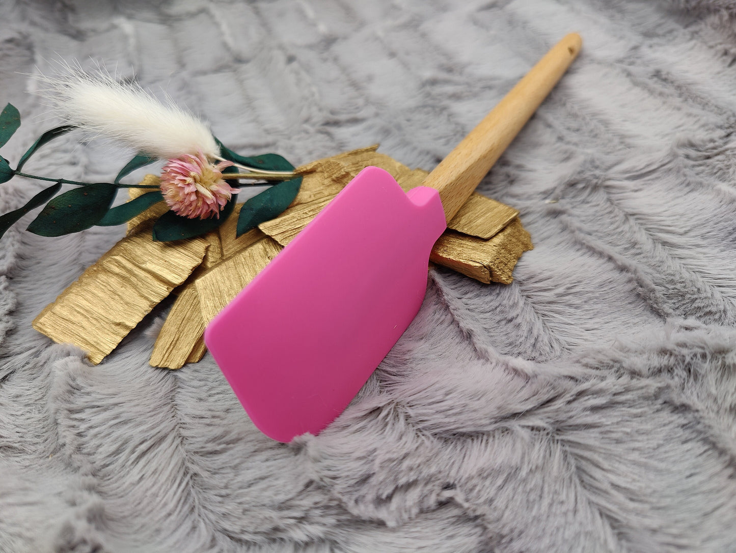 Teigschaber Silikonspatel pink Herz Herzen  backen, kochen ca. 23 cm lang mit Wunschgravur personalisiert Geschenk