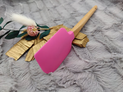 Teigschaber Silikonspatel pink Herz Herzen  backen, kochen ca. 23 cm lang mit Wunschgravur personalisiert Geschenk