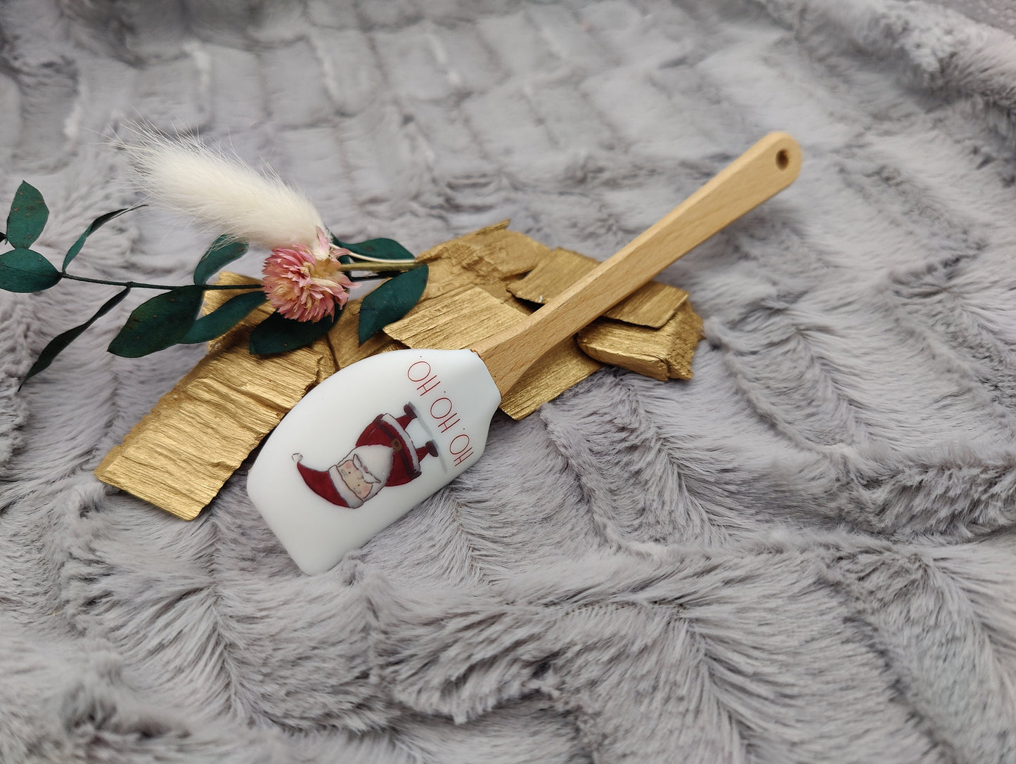 Silikonspatel Nikolaus personalisiert Weihnachten Teigschaber mit Motiv backen, kochen, grillen ca. 18 cm lang Geschenk