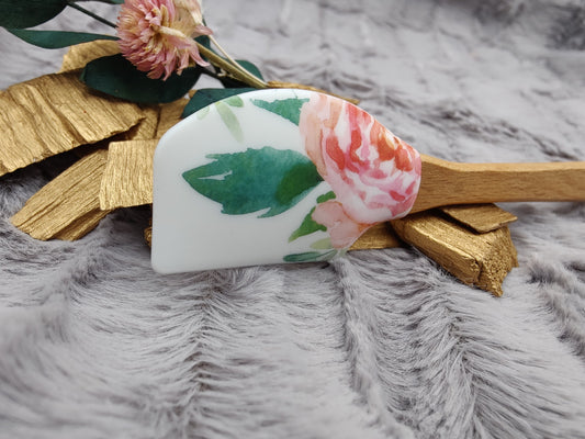 Teigschaber Silikonspatel Blume Blüte personalisiert  backen, kochen, grillen ca. 18 cm lang Geschenk