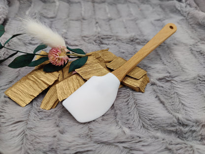 Teigschaber Silikonspatel Blume Blüte personalisiert  backen, kochen, grillen ca. 18 cm lang Geschenk