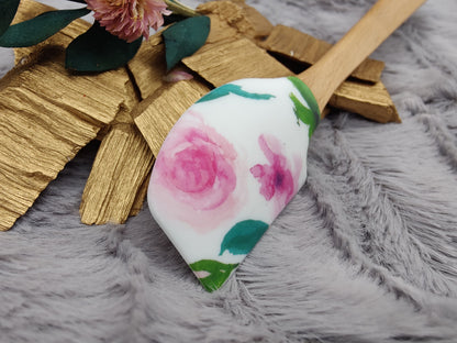 Teigschaber Silikonspatel Blume floral personalisiert  backen, kochen, grillen ca. 18 cm lang Geschenk