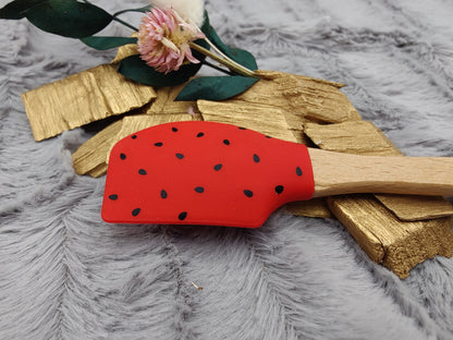 Teigschaber Silikonspatel Wassermelone Punkte Dots personalisiert  backen, kochen, grillen ca. 18 cm lang Geschenk