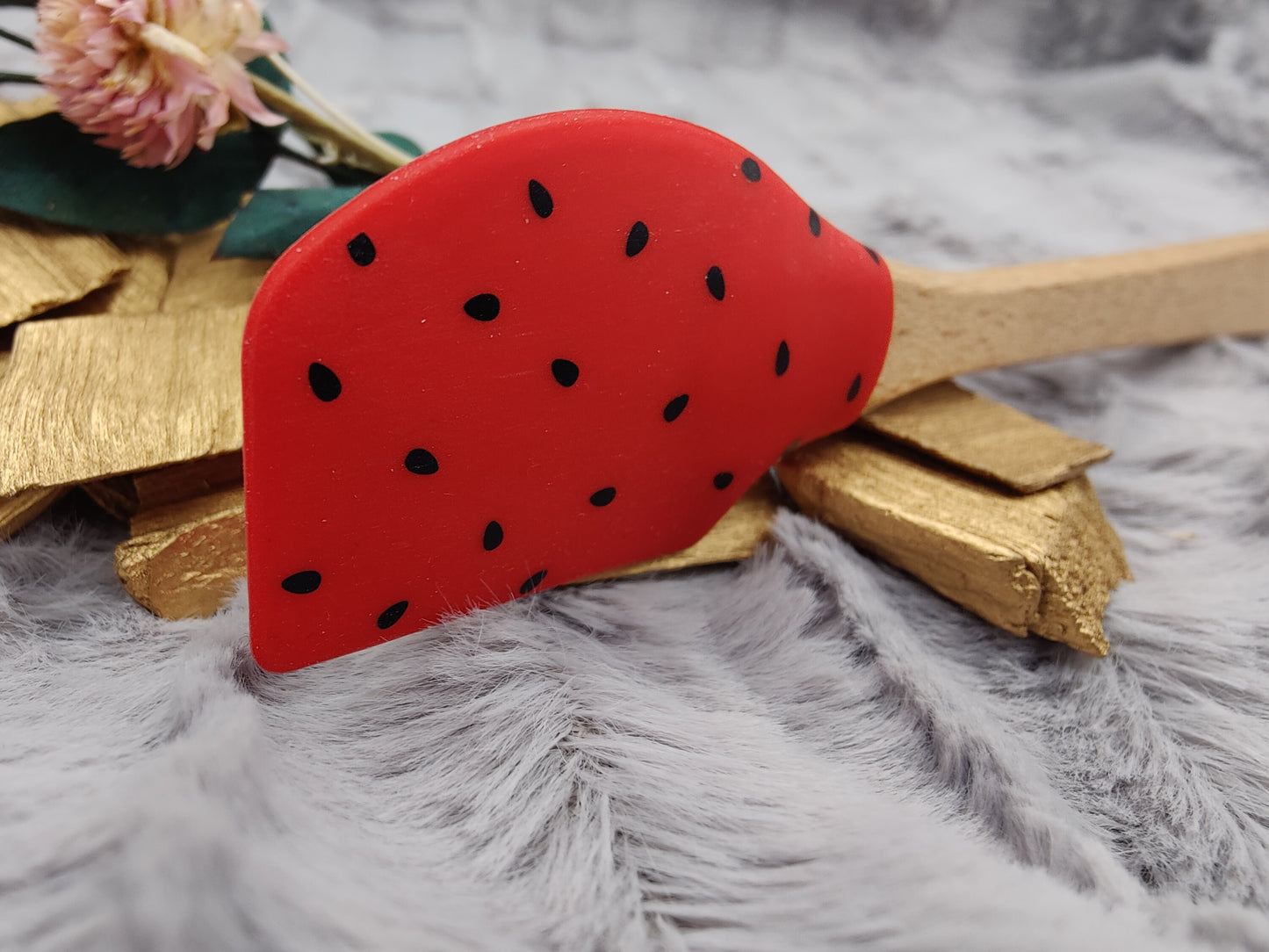 Teigschaber Silikonspatel Wassermelone Punkte Dots personalisiert  backen, kochen, grillen ca. 18 cm lang Geschenk